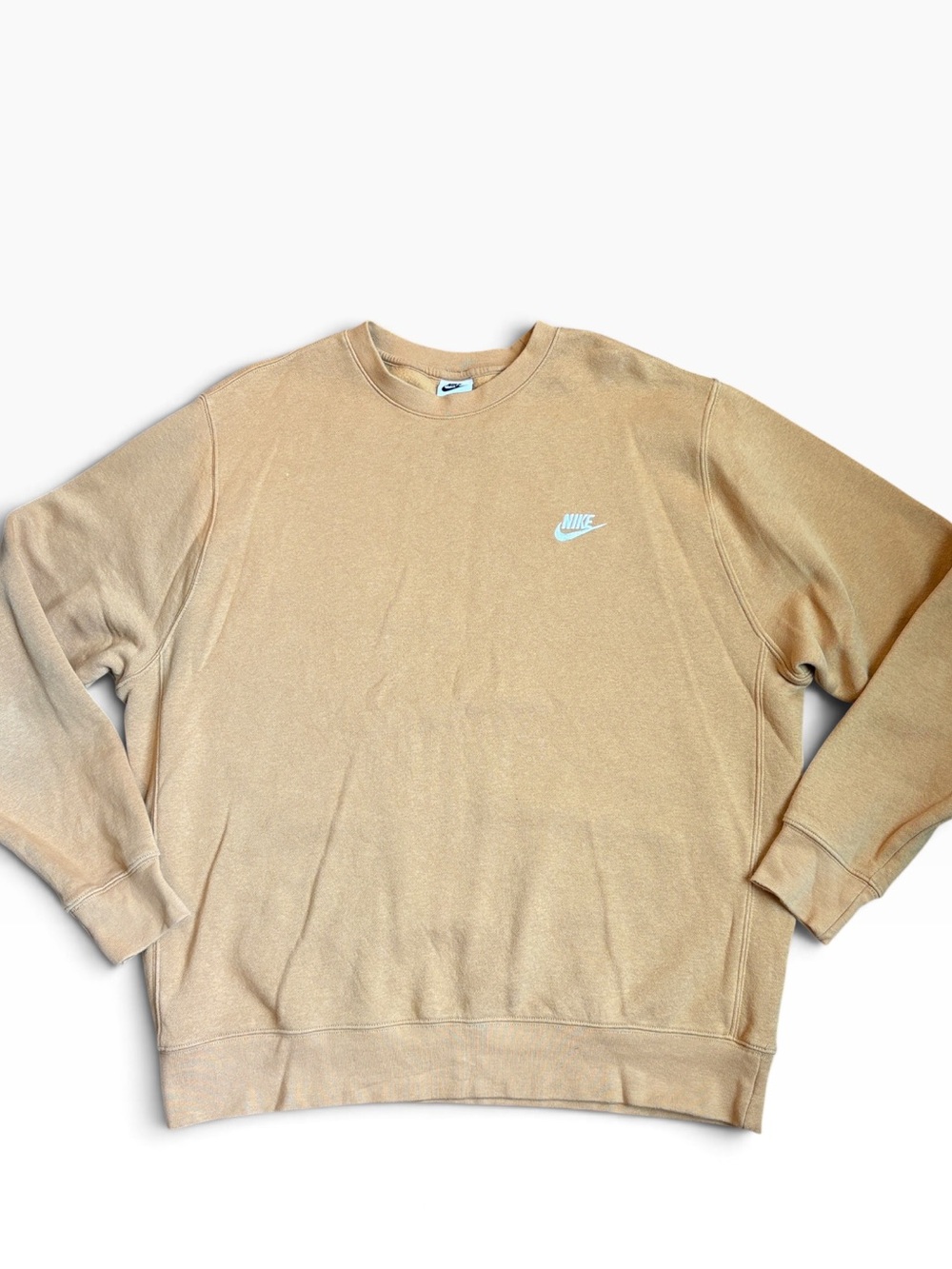 Nike Crewneck Sweatshirt Men’s XL Gold/Tan White Logo
